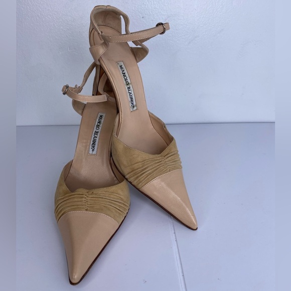 Manolo Blahnik Beige Strappy Heels - Picture 2 of 8